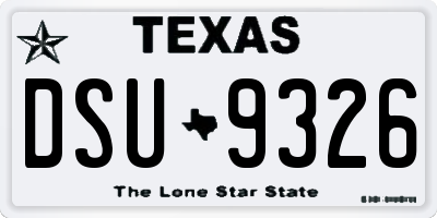 TX license plate DSU9326