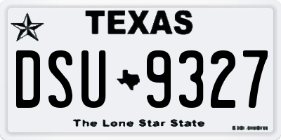 TX license plate DSU9327