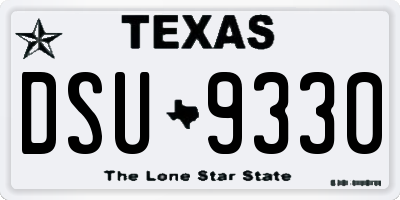 TX license plate DSU9330
