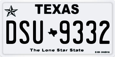 TX license plate DSU9332