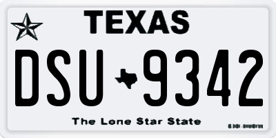 TX license plate DSU9342