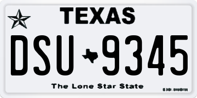 TX license plate DSU9345