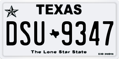TX license plate DSU9347
