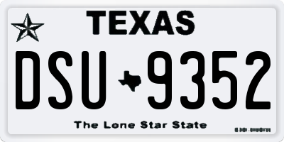 TX license plate DSU9352