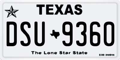 TX license plate DSU9360