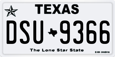 TX license plate DSU9366