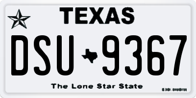 TX license plate DSU9367