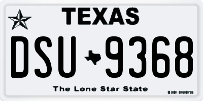 TX license plate DSU9368
