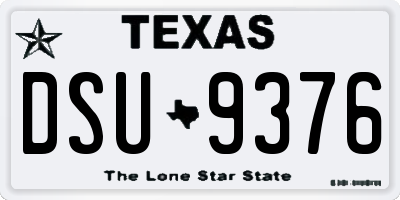 TX license plate DSU9376