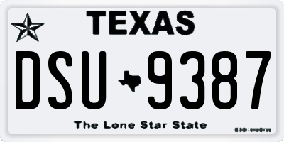 TX license plate DSU9387