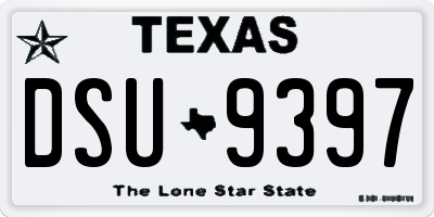 TX license plate DSU9397