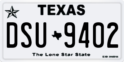 TX license plate DSU9402