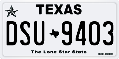 TX license plate DSU9403
