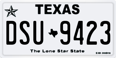 TX license plate DSU9423