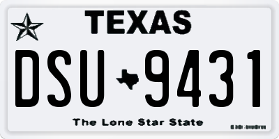 TX license plate DSU9431