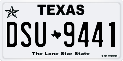 TX license plate DSU9441