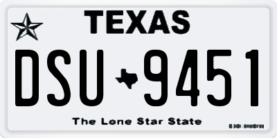 TX license plate DSU9451