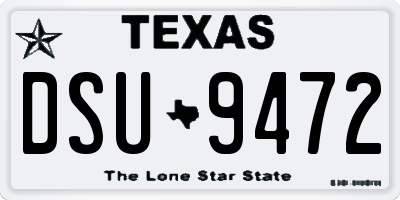 TX license plate DSU9472