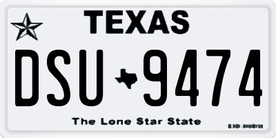 TX license plate DSU9474