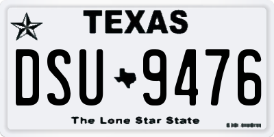 TX license plate DSU9476