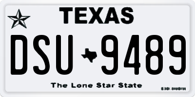TX license plate DSU9489