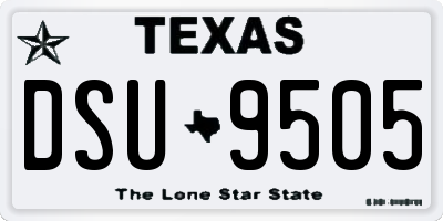 TX license plate DSU9505