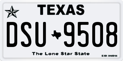 TX license plate DSU9508