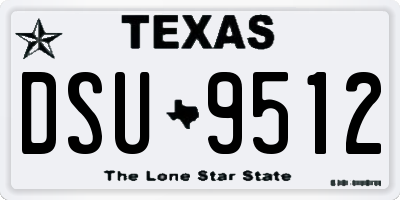 TX license plate DSU9512