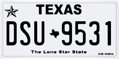 TX license plate DSU9531