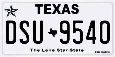 TX license plate DSU9540