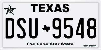 TX license plate DSU9548