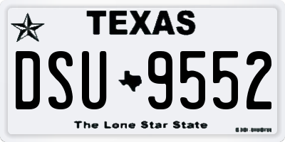 TX license plate DSU9552