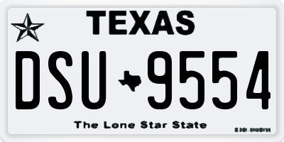 TX license plate DSU9554