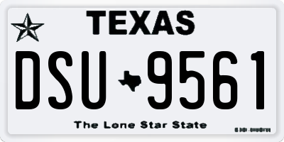 TX license plate DSU9561