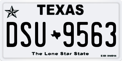 TX license plate DSU9563