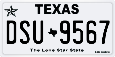 TX license plate DSU9567
