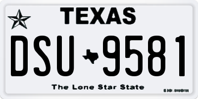 TX license plate DSU9581