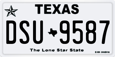 TX license plate DSU9587