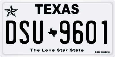 TX license plate DSU9601