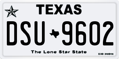 TX license plate DSU9602