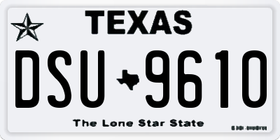 TX license plate DSU9610