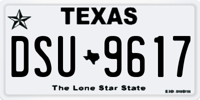 TX license plate DSU9617