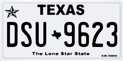 TX license plate DSU9623