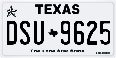 TX license plate DSU9625