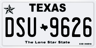 TX license plate DSU9626