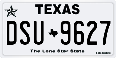 TX license plate DSU9627