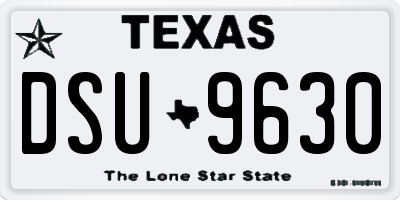 TX license plate DSU9630