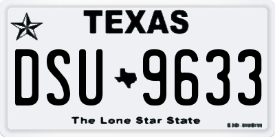 TX license plate DSU9633