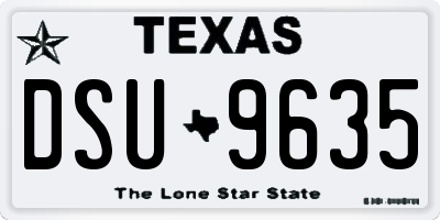 TX license plate DSU9635