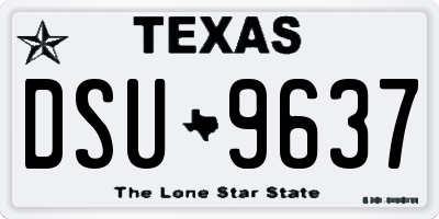 TX license plate DSU9637
